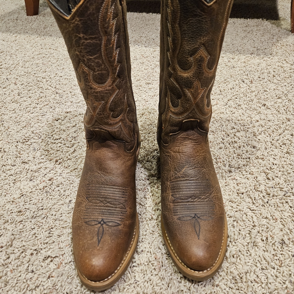 Abilene Boot Co. Dark Brown Cowboy Boots Bison